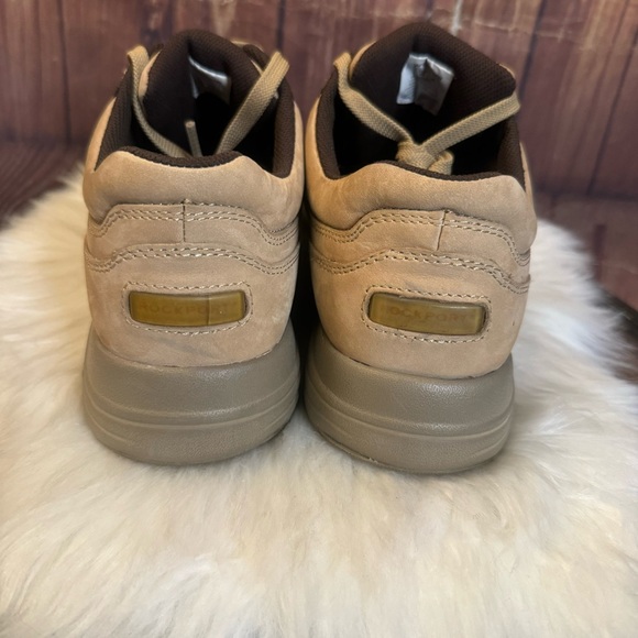 Rockport ProWalker Men’s Tan Leather Lace Up Sneakers Casual Shoes Size 10 - Picture 4 of 10